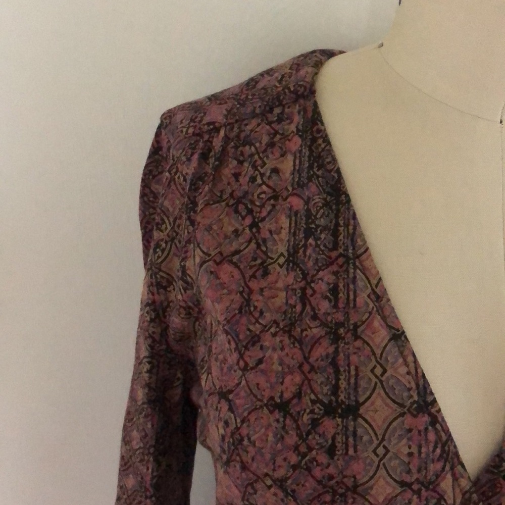 Peruvian Connection Wrap Style Printed Dress - image 4